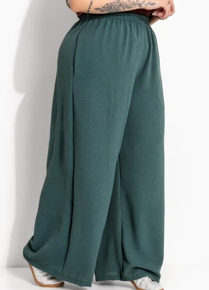 Marguerite - Calça Verde em Crepe Plano - MARGUERITE