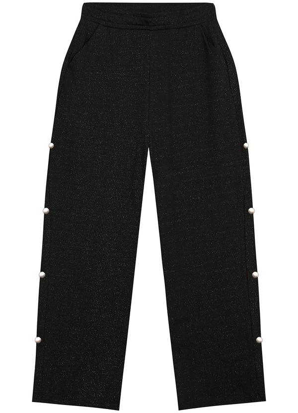 Malwee - Calça Wide Leg em Moletinho Lurex Preto 6