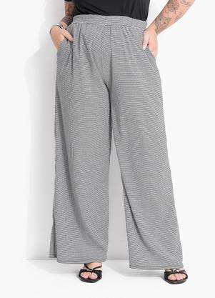 Cal�a Xadrez Pied Poule em Malha Texturizada