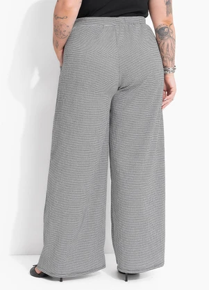 Marguerite - Calça Xadrez Pied Poule em Malha Texturizada - MARGUERITE