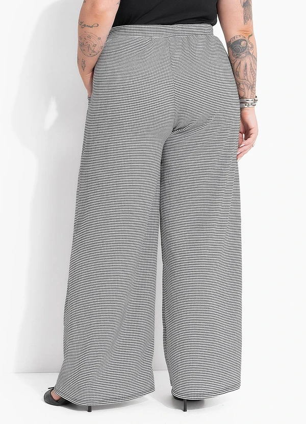 Marguerite - Calça Xadrez Pied Poule em Malha Texturizada 2
