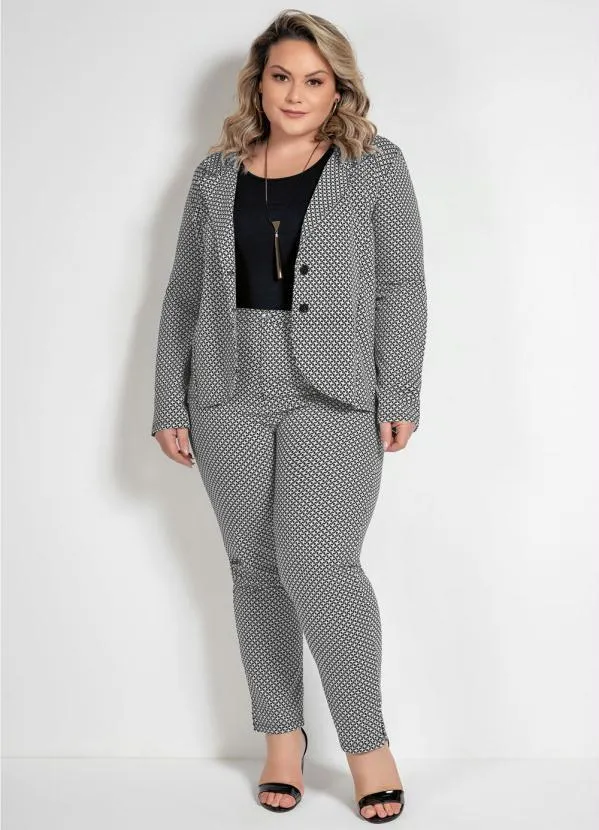 Marguerite - Calça Xadrez Social Plus Size com Bolsos 4