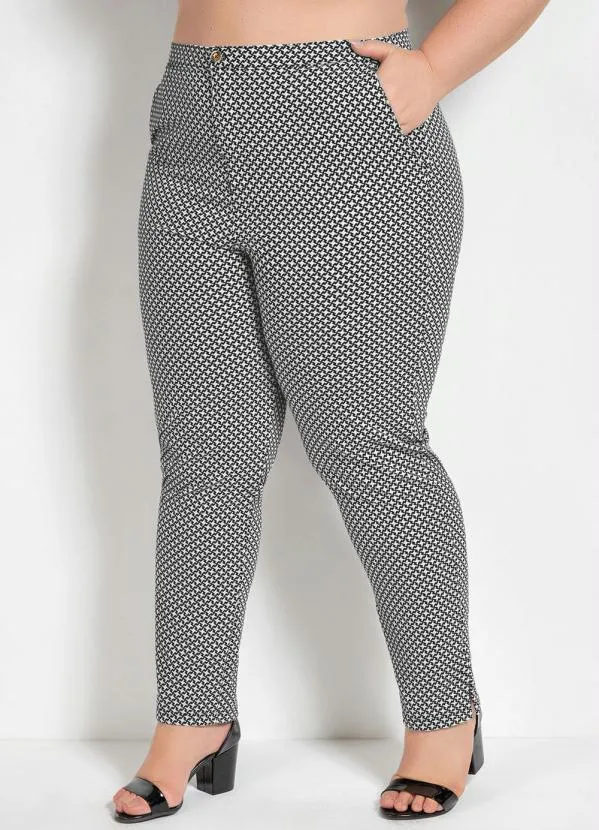 Marguerite - Calça Xadrez Social Plus Size com Bolsos 6