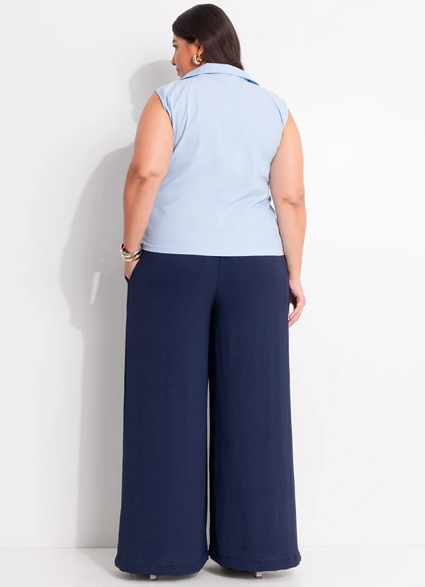 Marguerite - Blusa Azul Claro em Tricoline 8