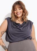 Blusa Chumbo em Malha com Elastano