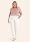 Secret Glam - Blusa Feminina Manga Curta Gola V Rosa - variação: Rosa