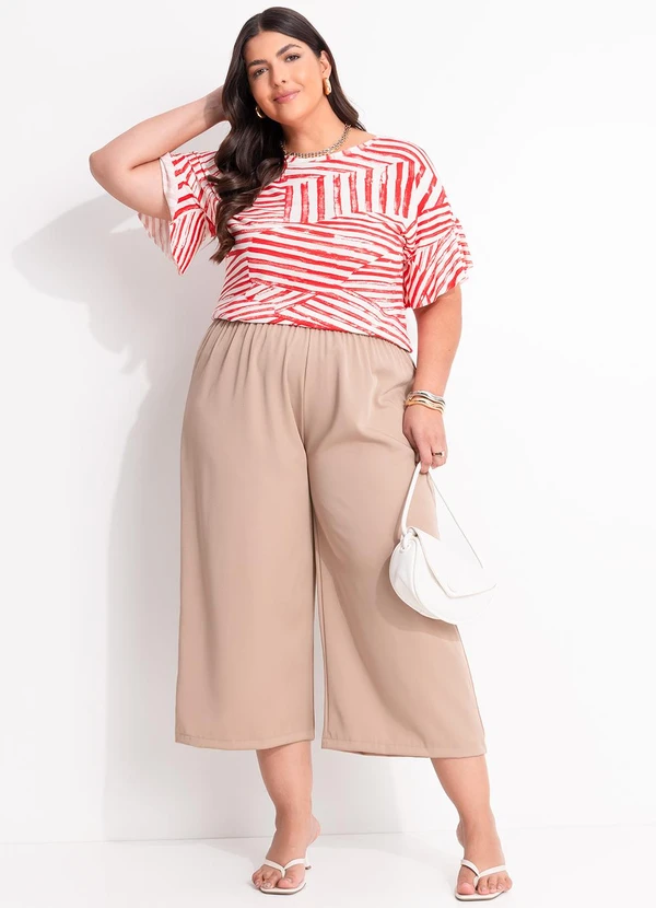 Marguerite - Blusa Listras Vermelhas em Malha de Viscose 6