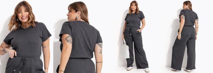 Blusa Mescla Escuro em Canelado