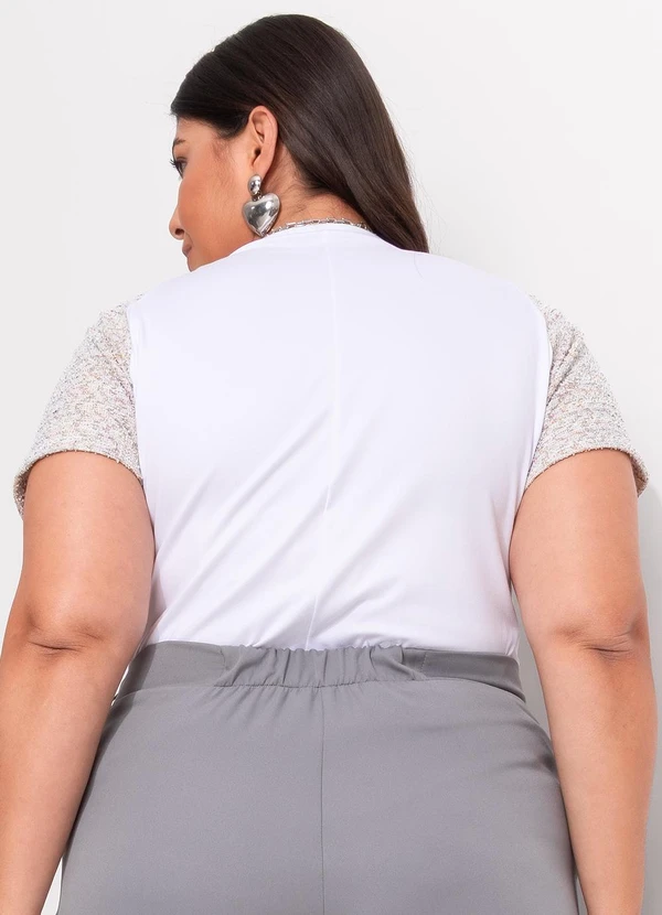 Marguerite - Blusa Off White em Malha Suede 2