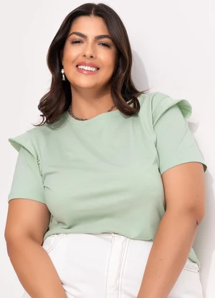 Marguerite - Blusa Verde Claro em Malha de Algodão - MARGUERITE