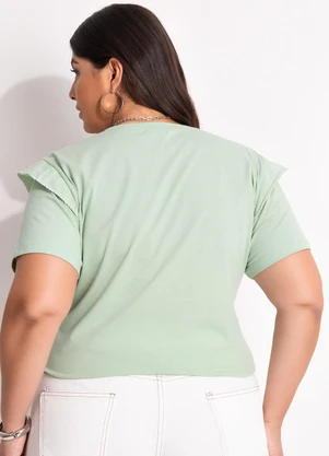 Marguerite - Blusa Verde Claro em Malha de Algodão - MARGUERITE
