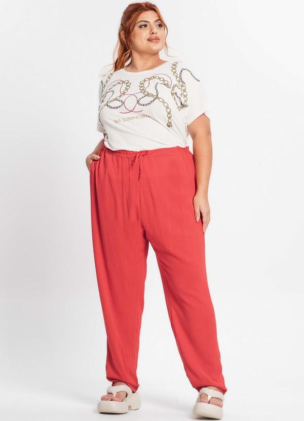 Secret Glam - Calça Viscose Feminina Vermelho 3