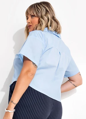 Marguerite - Camisa Azul Claro em Tricoline - MARGUERITE