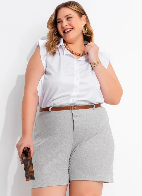 Marguerite - Camisa Branca em Chiffon Sarjada 3