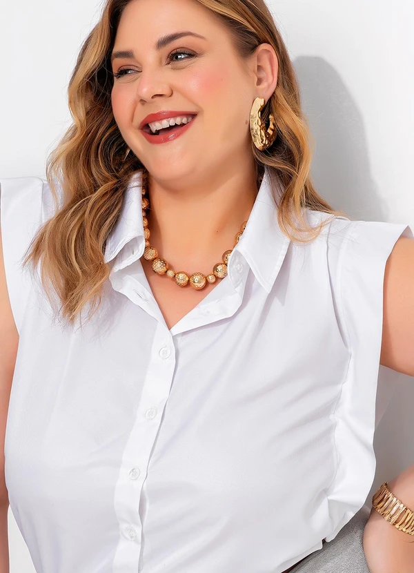 Marguerite - Camisa Branca em Chiffon Sarjada 2