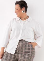 Camisa Branca em Tecido Plano
