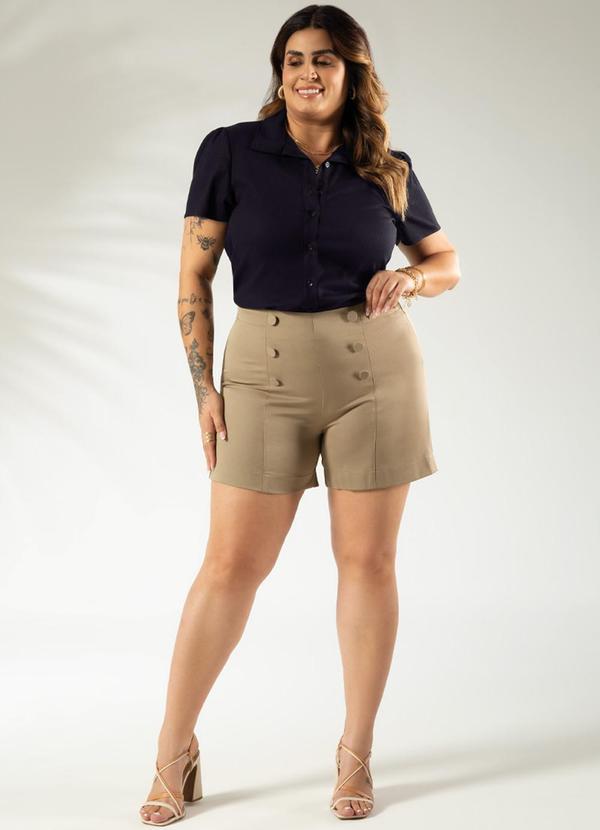 Cativa - Camisa de Manga Curta Plus Size Preto 2