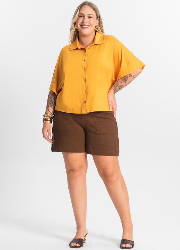 Secret Glam - Camisa Feminina Manga Curta Amarelo 3