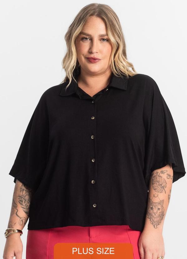 Secret Glam - Camisa Feminina Manga Curta Preto
