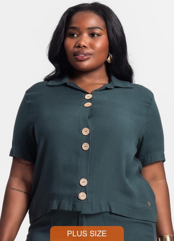Secret Glam - Camisa Feminina Plus Size Verde