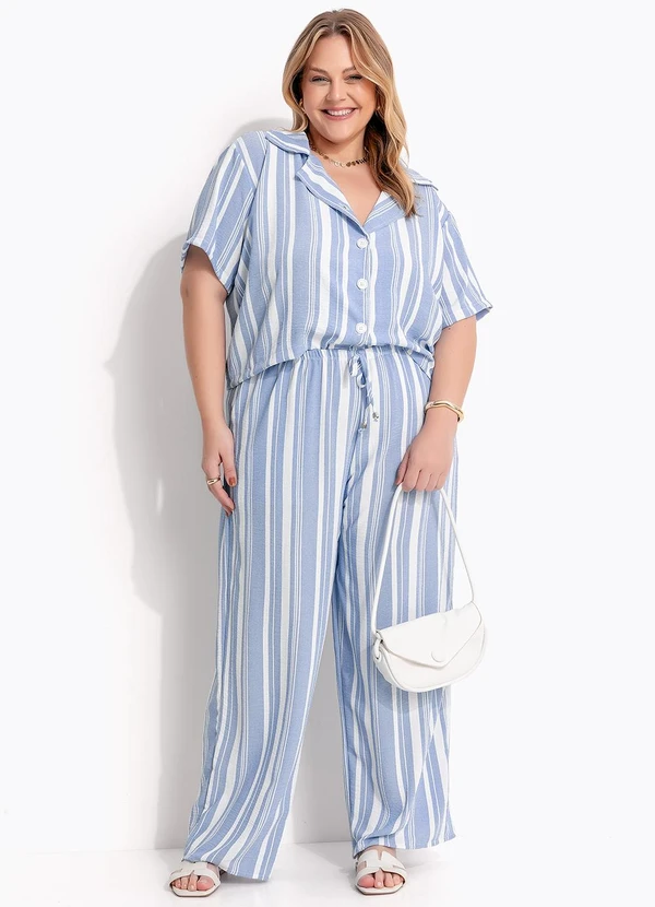 Marguerite - Camisa Listrado Azul de Botões 7