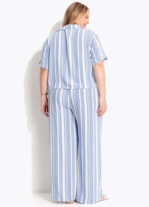 Marguerite - Camisa Listrado Azul de Botões 6