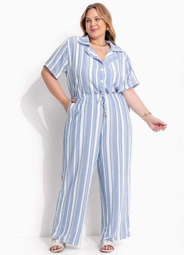 Marguerite - Camisa Listrado Azul de Botões 3