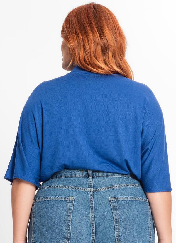 Secret Glam - Camisa Manga Curta Feminina Plus Size Azul 2