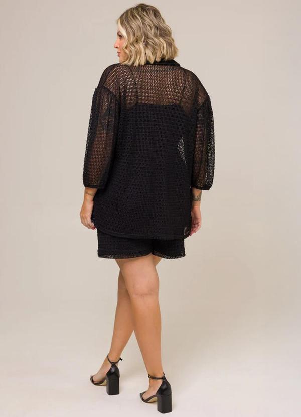 Cess - Camisa Plus Size Camélia Tricot Preto 4