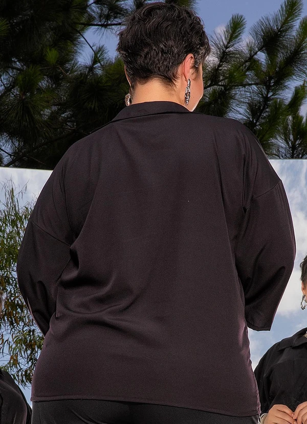 Marguerite - Camisa Preta em Tecido Plano 2