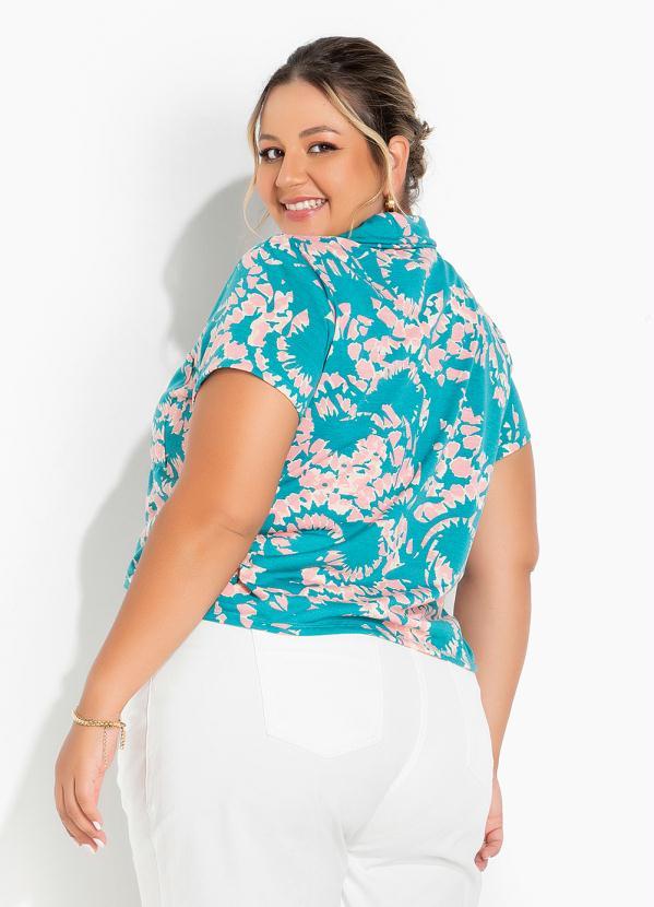 Marguerite - Camisa Tie Dye com Mangas Curtas Plus Size 4