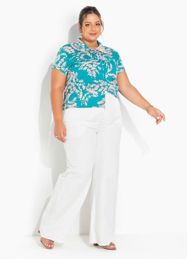 Marguerite - Camisa Tie Dye com Mangas Curtas Plus Size 2