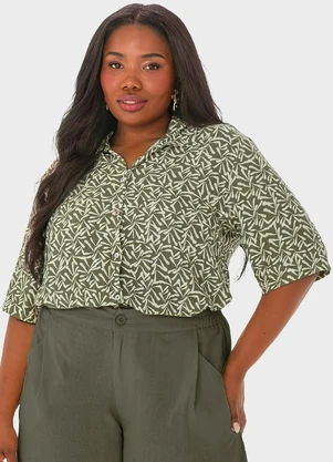 Malwee - Camisa Verde Musgo Box com Lurex - MALWEE