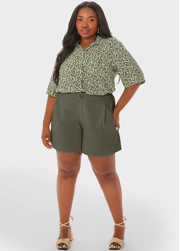 Malwee - Camisa Verde Musgo Box com Lurex 2