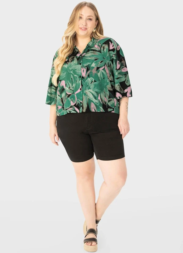 Malwee Plus - Camisa Verde Tropical em Viscose 2