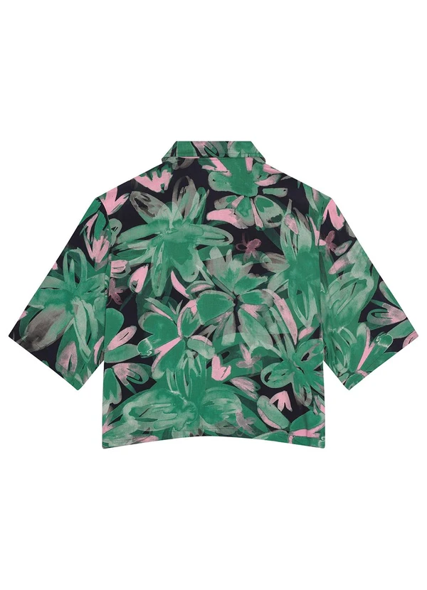 Malwee Plus - Camisa Verde Tropical em Viscose 4