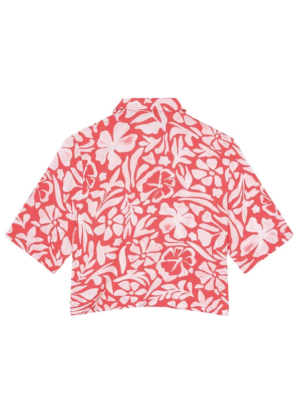 Malwee Plus - Camisa Vermelha Floral em Viscose 2