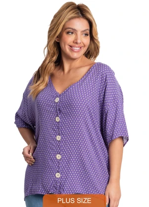 Secret Glam - Camisa Viscose Feminina Roxo - SECRET GLAM