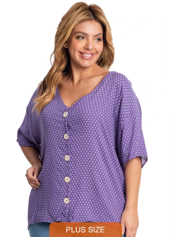 Secret Glam - Camisa Viscose Feminina Roxo