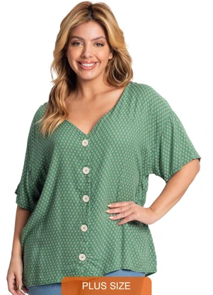 Secret Glam - Camisa Viscose Feminina Verde - SECRET GLAM