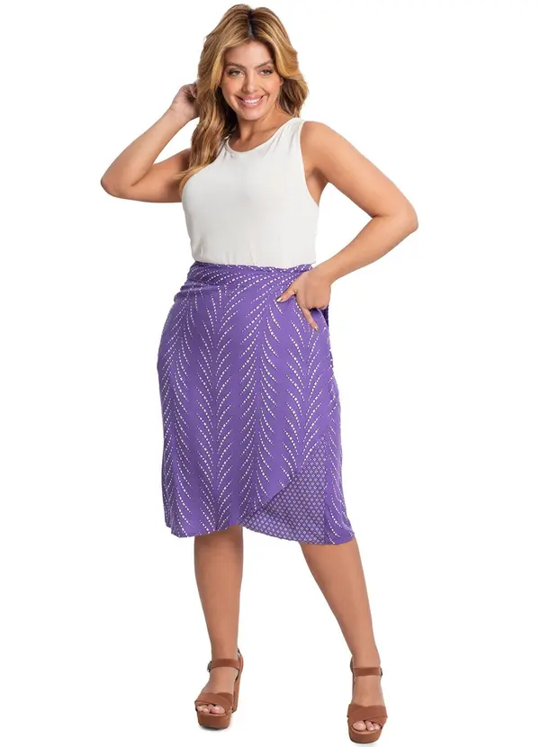 Secret Glam - Saia Viscose Feminina Roxo 3