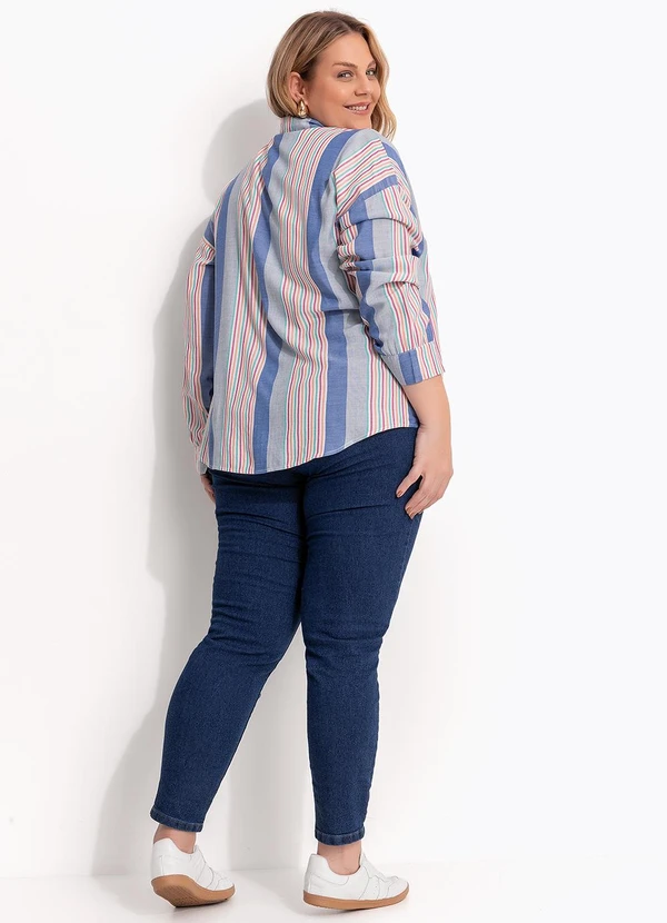 Marguerite - Camisa de Botão Listrada em Viscose Plana 10