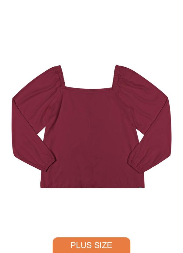 Rezzato - Blusa Decote Quadrado Plus Size Vermelho