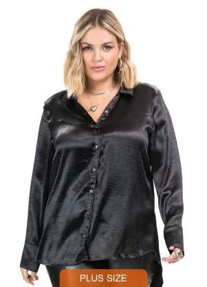 Secret Glam - Camisa Air Flow Metalizado Preto - SECRET GLAM