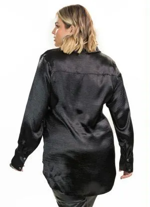 Secret Glam - Camisa Air Flow Metalizado Preto - SECRET GLAM