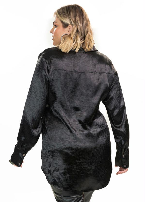 Secret Glam - Camisa Air Flow Metalizado Preto 2