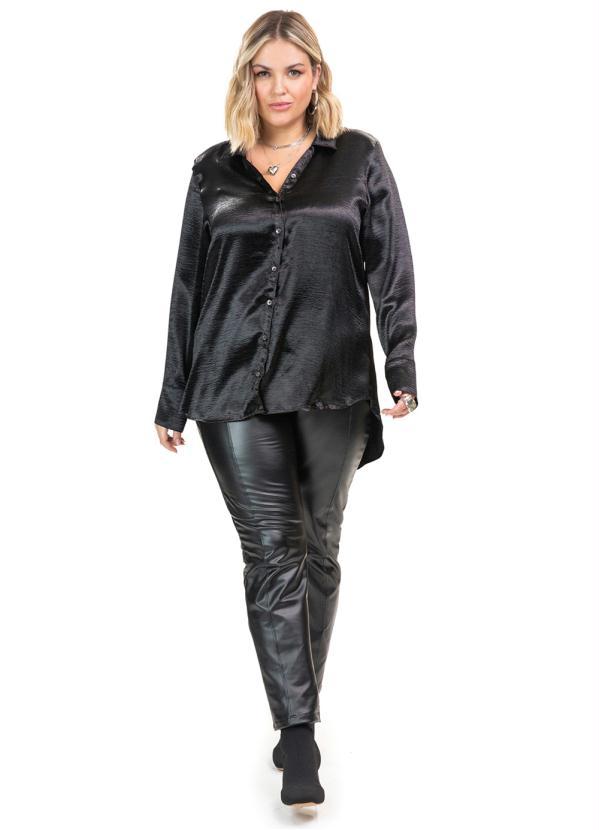 Secret Glam - Camisa Air Flow Metalizado Preto 3