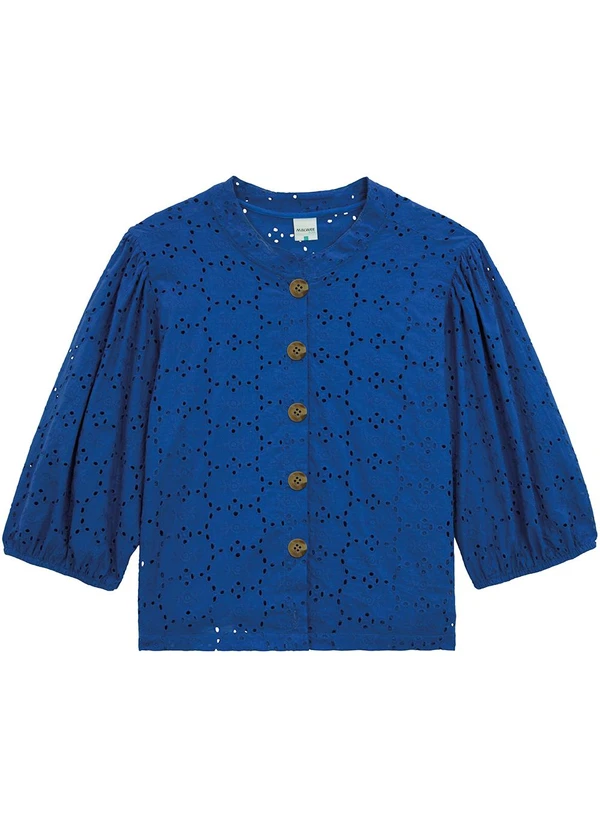Malwee - Camisa Ampla Bordada PlusAzul Royal 3