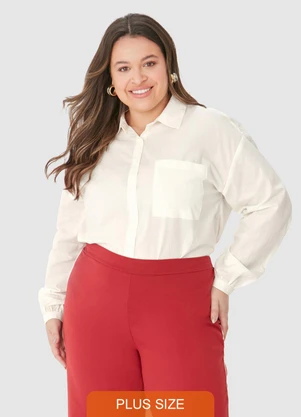 Malwee - Camisa Ampla Tricoline Plus Bege - MALWEE