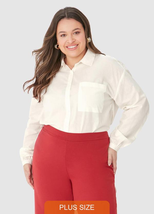 Malwee - Camisa Ampla Tricoline Plus Bege